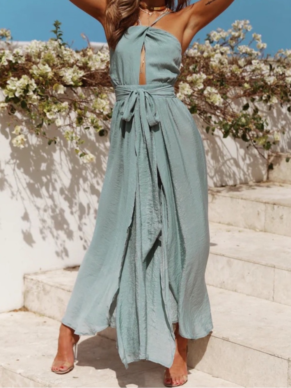 Hello Molly Green/ Blue Maxi Dress
